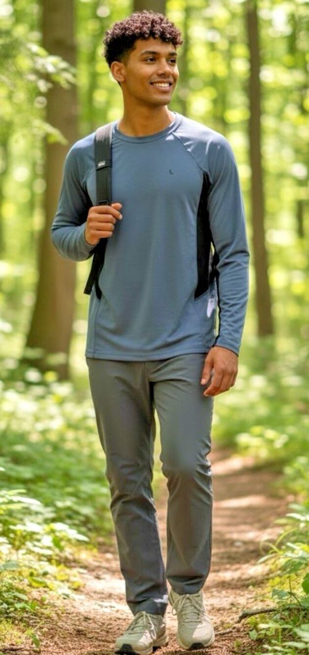 LOLE mens NWT long sleeve round neck wool gorpcore athleisure Small blue black